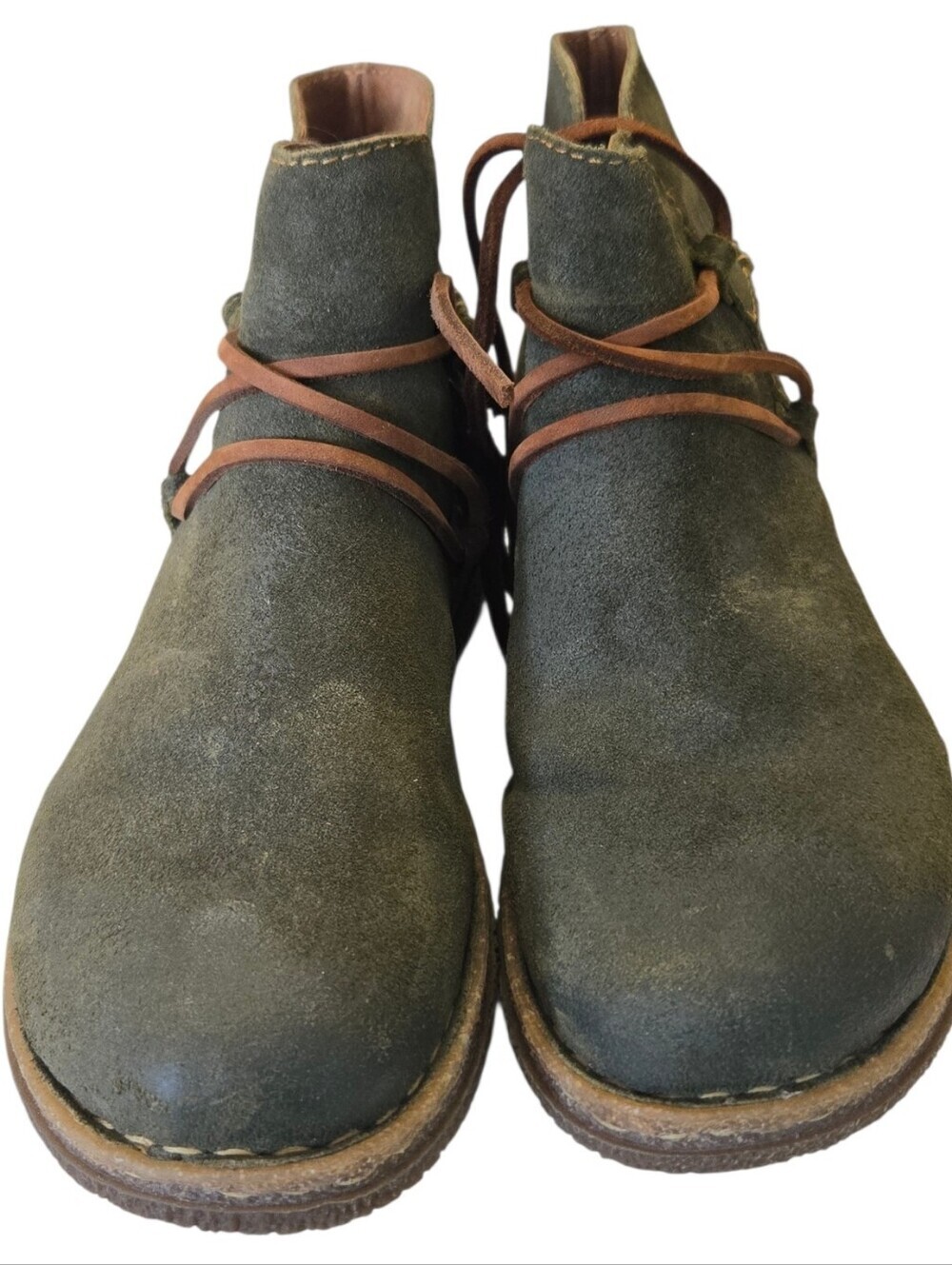 ✨ Born “Calyn” Distressed Olive Green Leather Ankle Boots – Size 8.5 ✨ - Picture 10 of 12